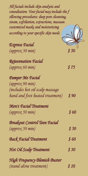 Facial Menu
