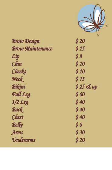 Wasing Menu